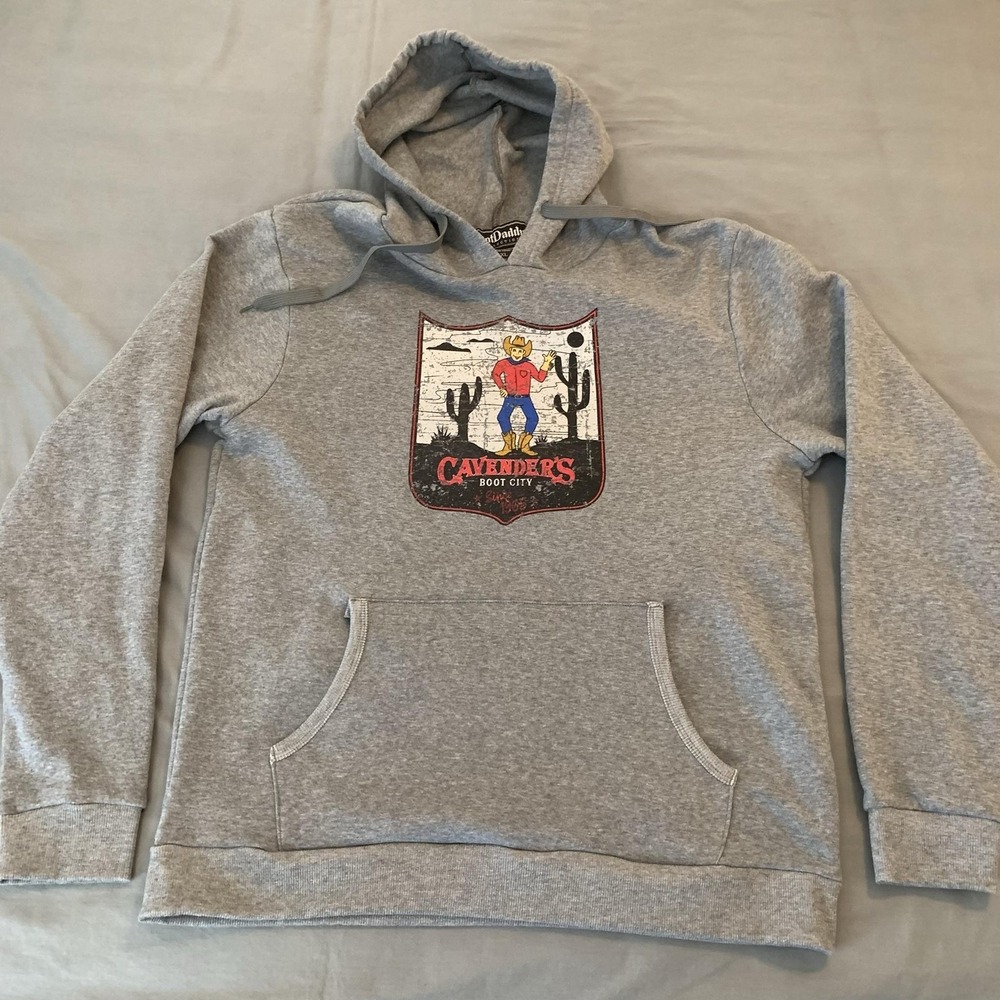 BootDaddy Collection Hoodie Mens XL Gray Cavenders Boot City‎ Cowboy Graphic